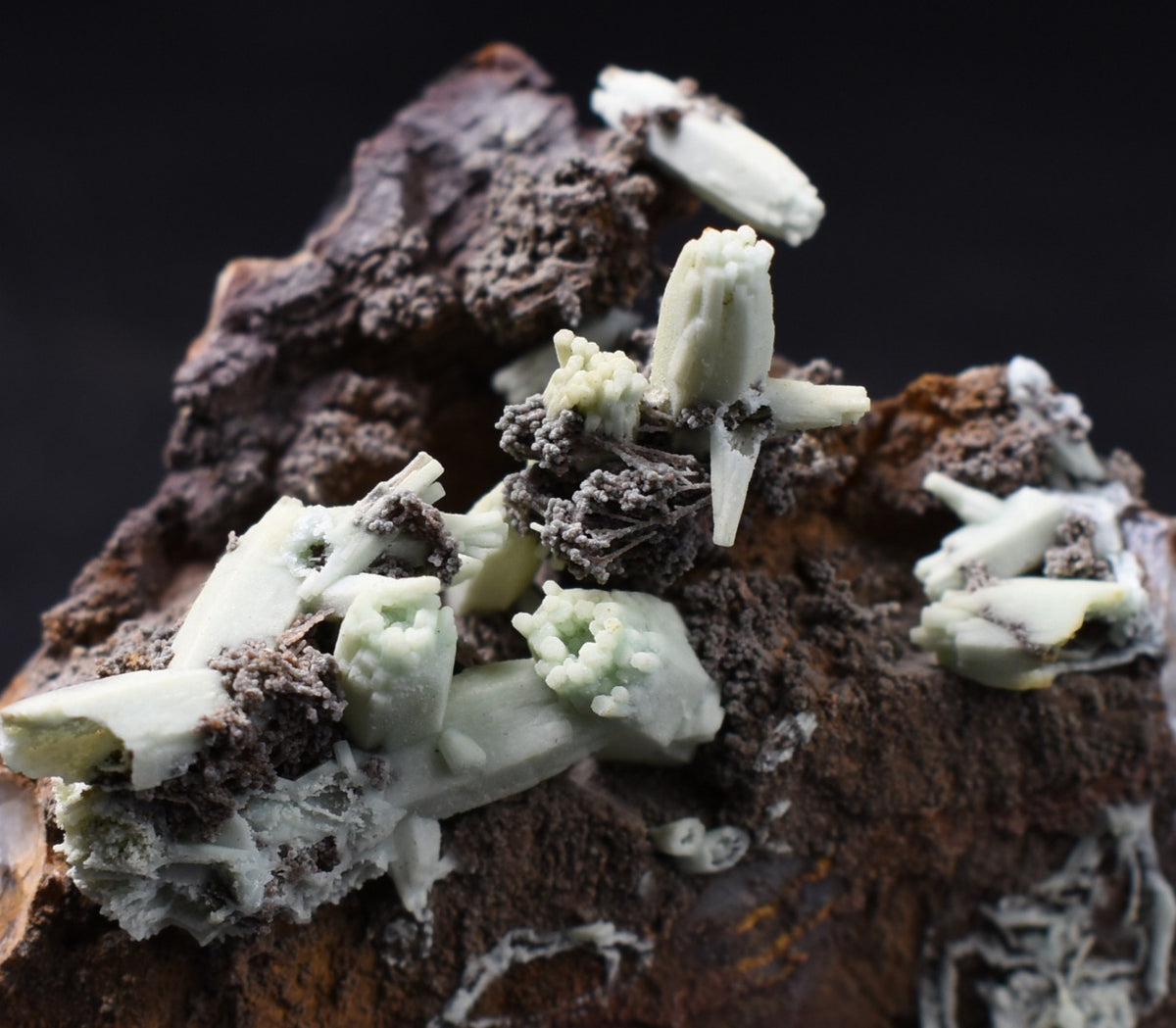Rare Plumbogummite Cluster - Daoping Mine, China, Blue-Green Pseudomorphs after Pyromorphite - 53 grams