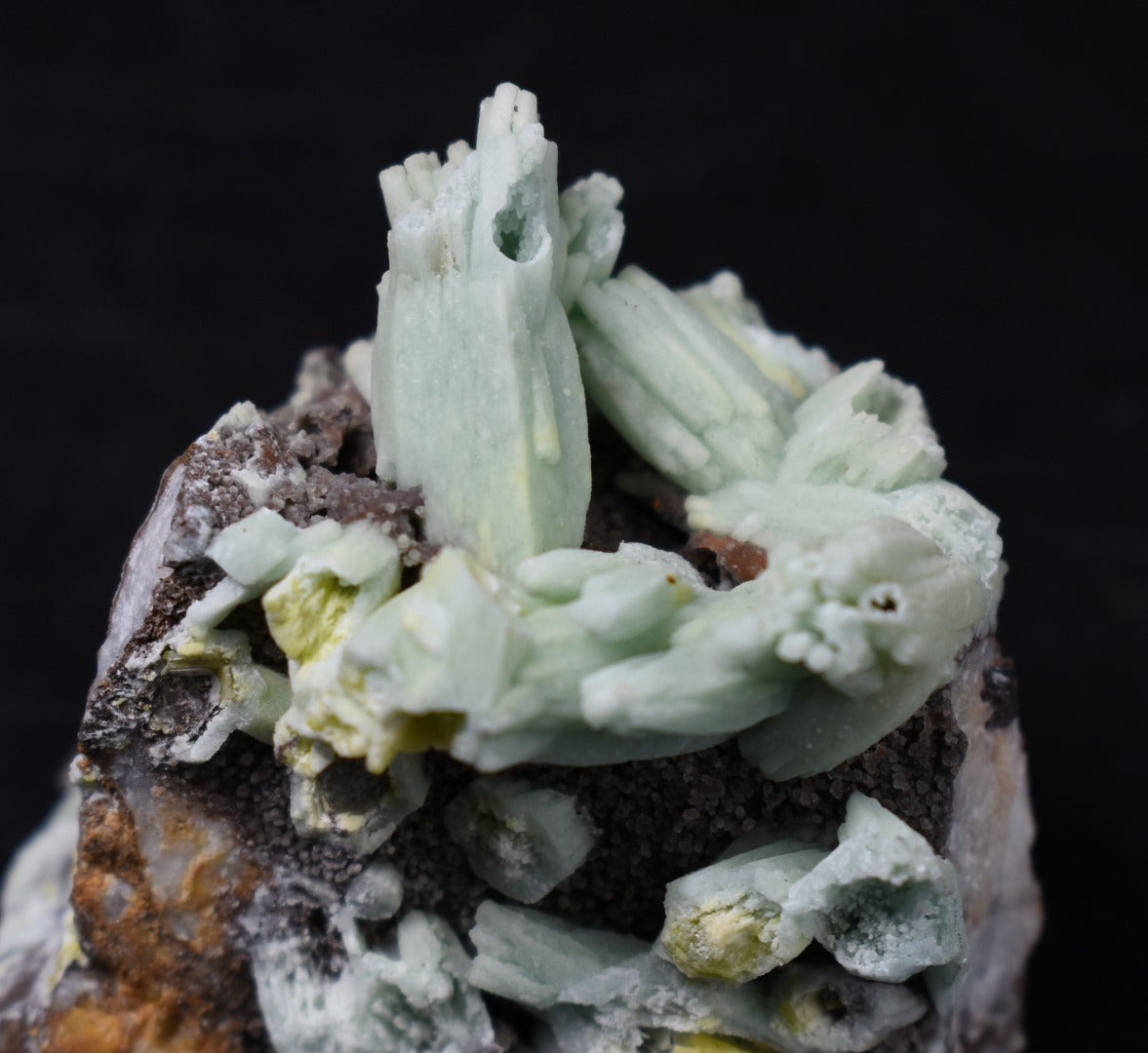 Rare Plumbogummite Cluster - Daoping Mine, China, Blue-Green Pseudomorphs after Pyromorphite - 39 grams