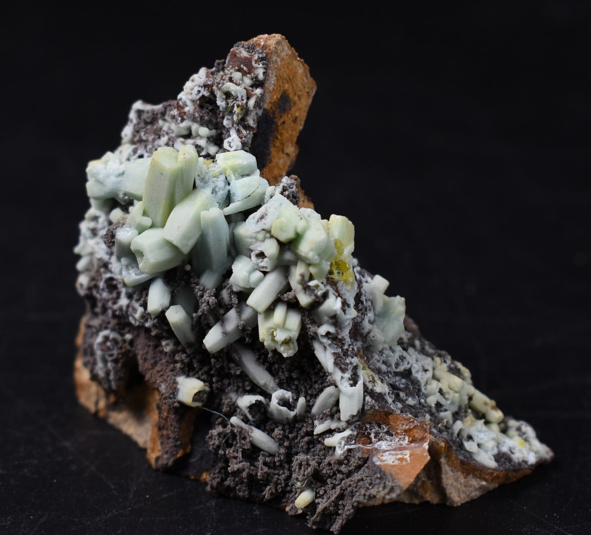 Rare Plumbogummite Cluster - Daoping Mine, China, Blue-Green Pseudomorphs after Pyromorphite - 52 grams