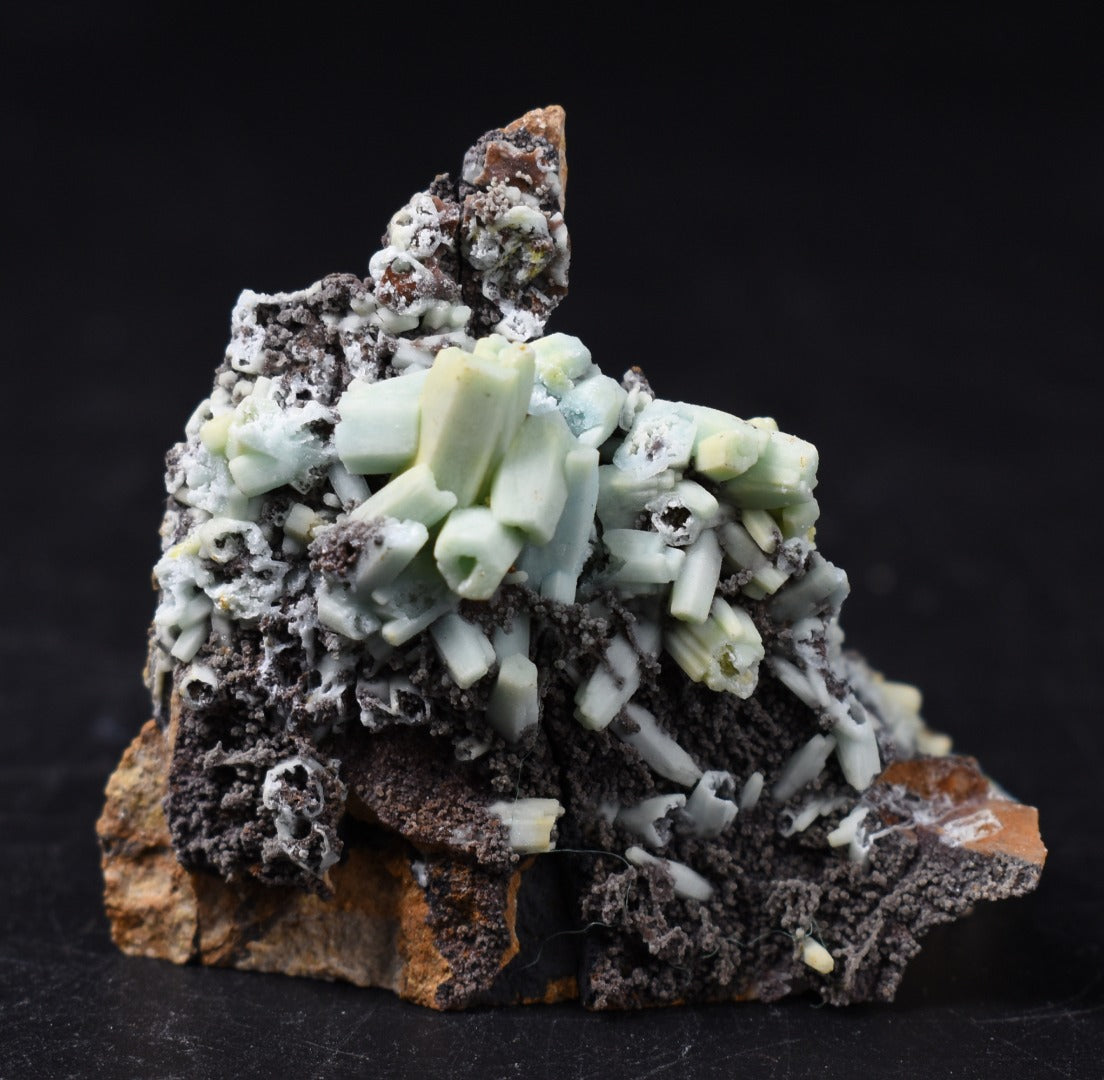 Rare Plumbogummite Cluster - Daoping Mine, China, Blue-Green Pseudomorphs after Pyromorphite - 52 grams