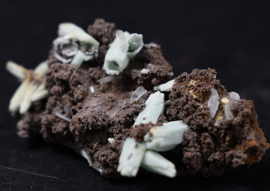 Rare Plumbogummite Cluster with Cerussite - Daoping Mine, China, Blue-Green Pseudomorphs after Pyromorphite - 13 grams