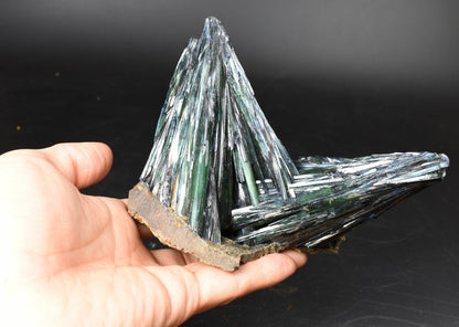 Large Rare Vivianite Crystal from Brazil - Deep Blue-Green Prismatic Blades, Brazilian Vivianite Specimen, Collector Mineral - 453g - #01