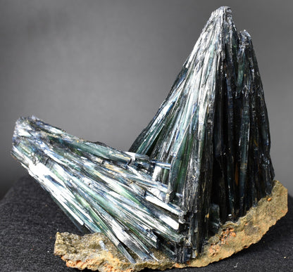 Large Rare Vivianite Crystal from Brazil - Deep Blue-Green Prismatic Blades, Brazilian Vivianite Specimen, Collector Mineral - 453g - #01