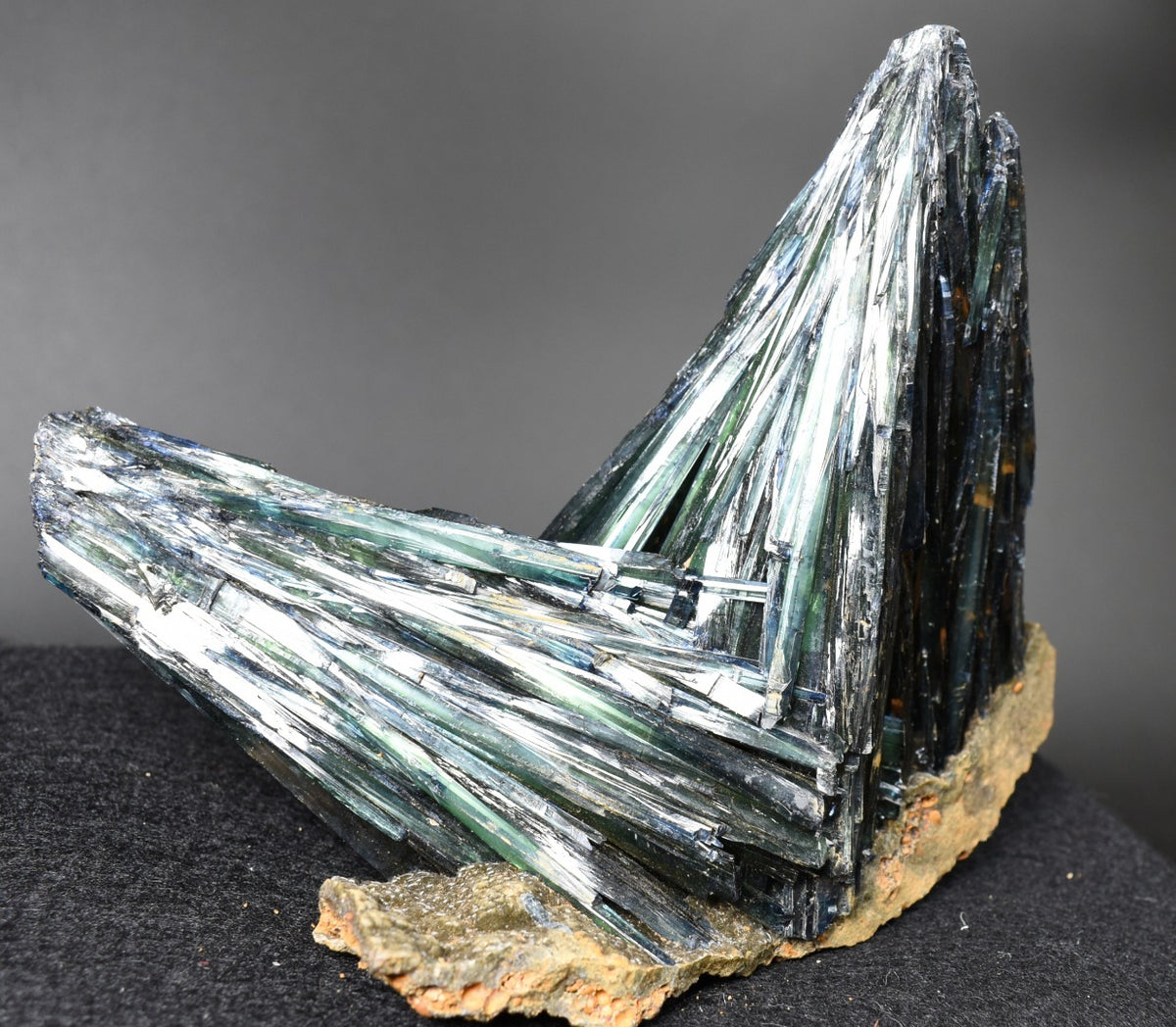 Large Rare Vivianite Crystal from Brazil - Deep Blue-Green Prismatic Blades, Brazilian Vivianite Specimen, Collector Mineral - 453g - #01