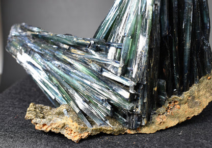 Large Rare Vivianite Crystal from Brazil - Deep Blue-Green Prismatic Blades, Brazilian Vivianite Specimen, Collector Mineral - 453g - #01