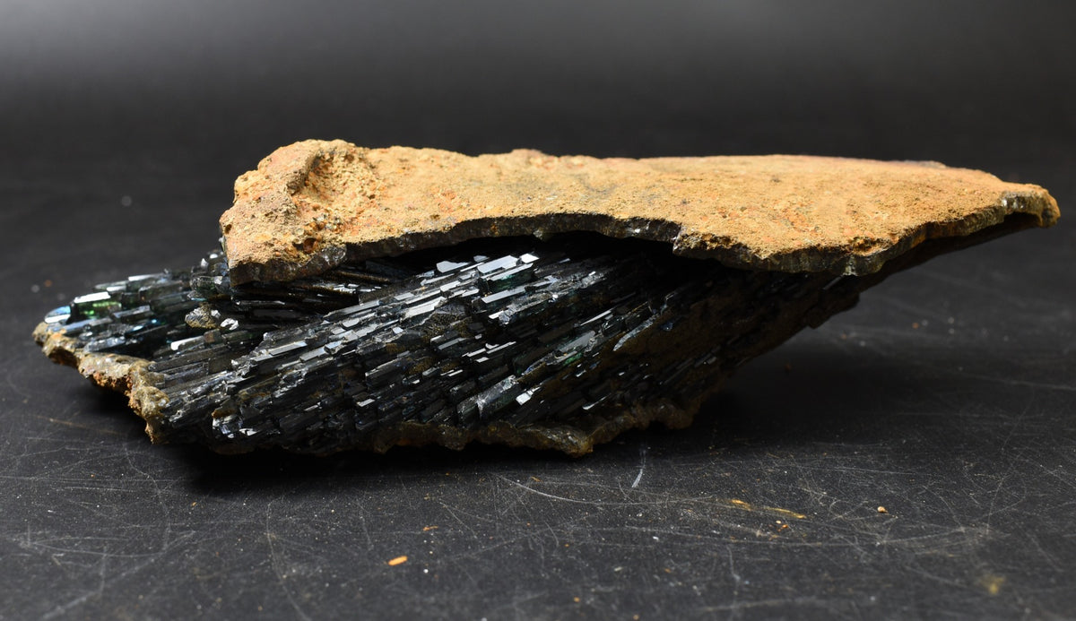 Large Rare Vivianite Crystal from Brazil - Deep Blue-Green Prismatic Blades, Brazilian Vivianite Specimen, Collector Mineral - 624g - #02