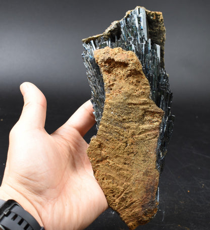 Large Rare Vivianite Crystal from Brazil - Deep Blue-Green Prismatic Blades, Brazilian Vivianite Specimen, Collector Mineral - 624g - #02