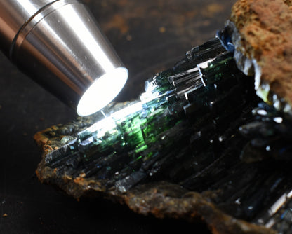 Large Rare Vivianite Crystal from Brazil - Deep Blue-Green Prismatic Blades, Brazilian Vivianite Specimen, Collector Mineral - 624g - #02