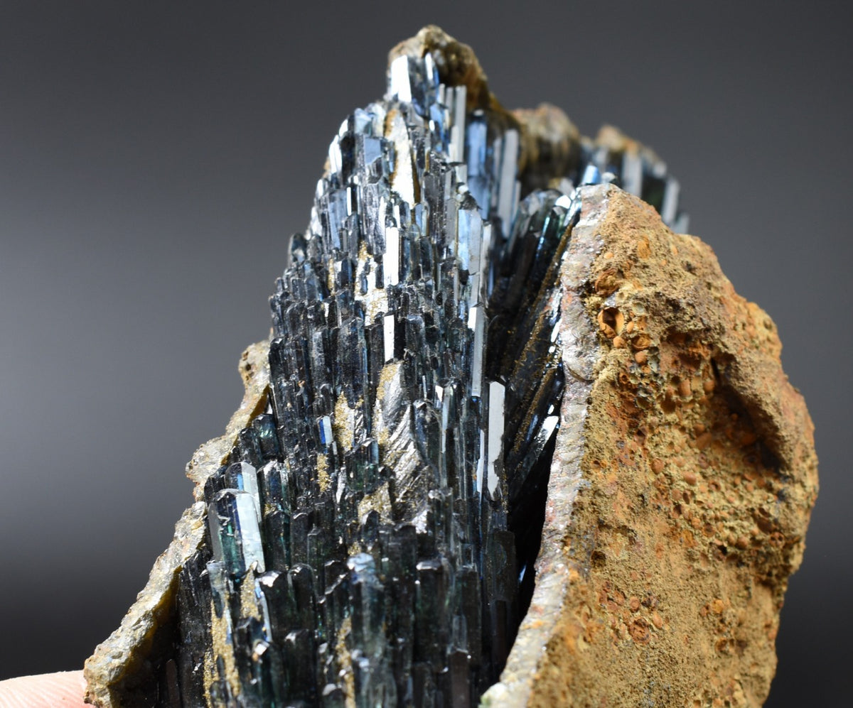 Large Rare Vivianite Crystal from Brazil - Deep Blue-Green Prismatic Blades, Brazilian Vivianite Specimen, Collector Mineral - 624g - #02