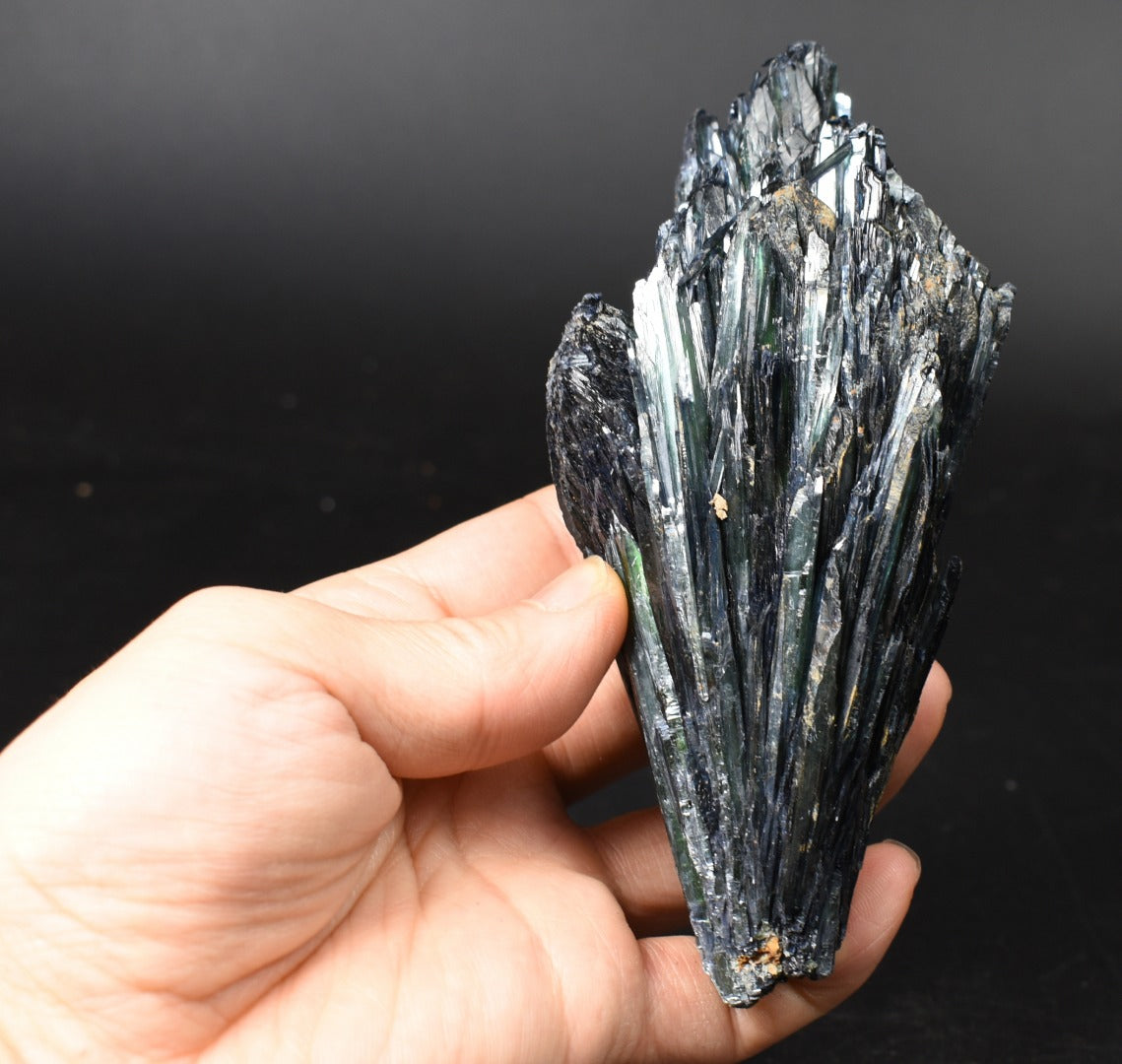 Large Rare Vivianite Crystal from Brazil - Deep Blue-Green Prismatic Blades, Brazilian Vivianite Specimen, Collector Mineral - 257g - #03