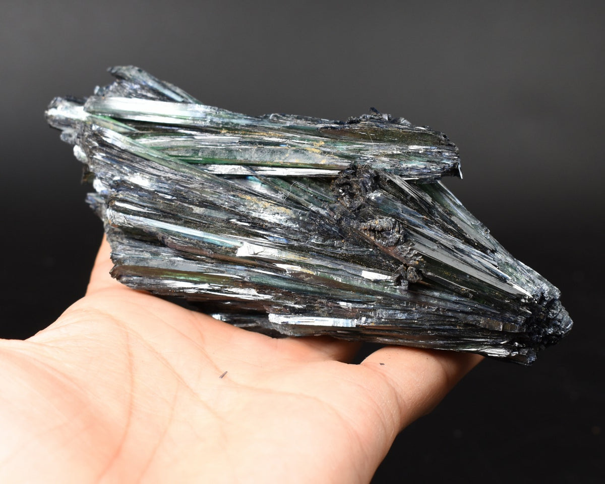 Large Rare Vivianite Crystal from Brazil - Deep Blue-Green Prismatic Blades, Brazilian Vivianite Specimen, Collector Mineral - 257g - #03