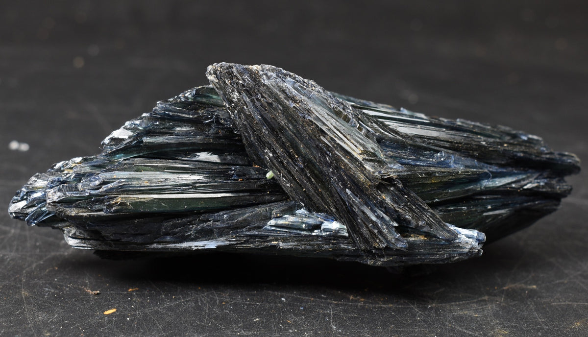 Large Rare Vivianite Crystal from Brazil - Deep Blue-Green Prismatic Blades, Brazilian Vivianite Specimen, Collector Mineral - 257g - #03