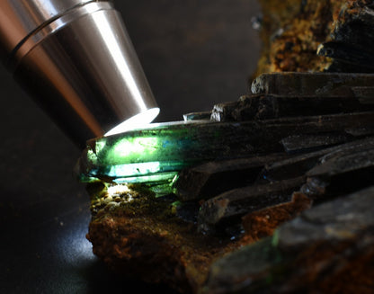 Large Rare Vivianite Crystal from Brazil - Deep Blue-Green Prismatic Blades, Brazilian Vivianite Specimen, Collector Mineral - 854g - #04