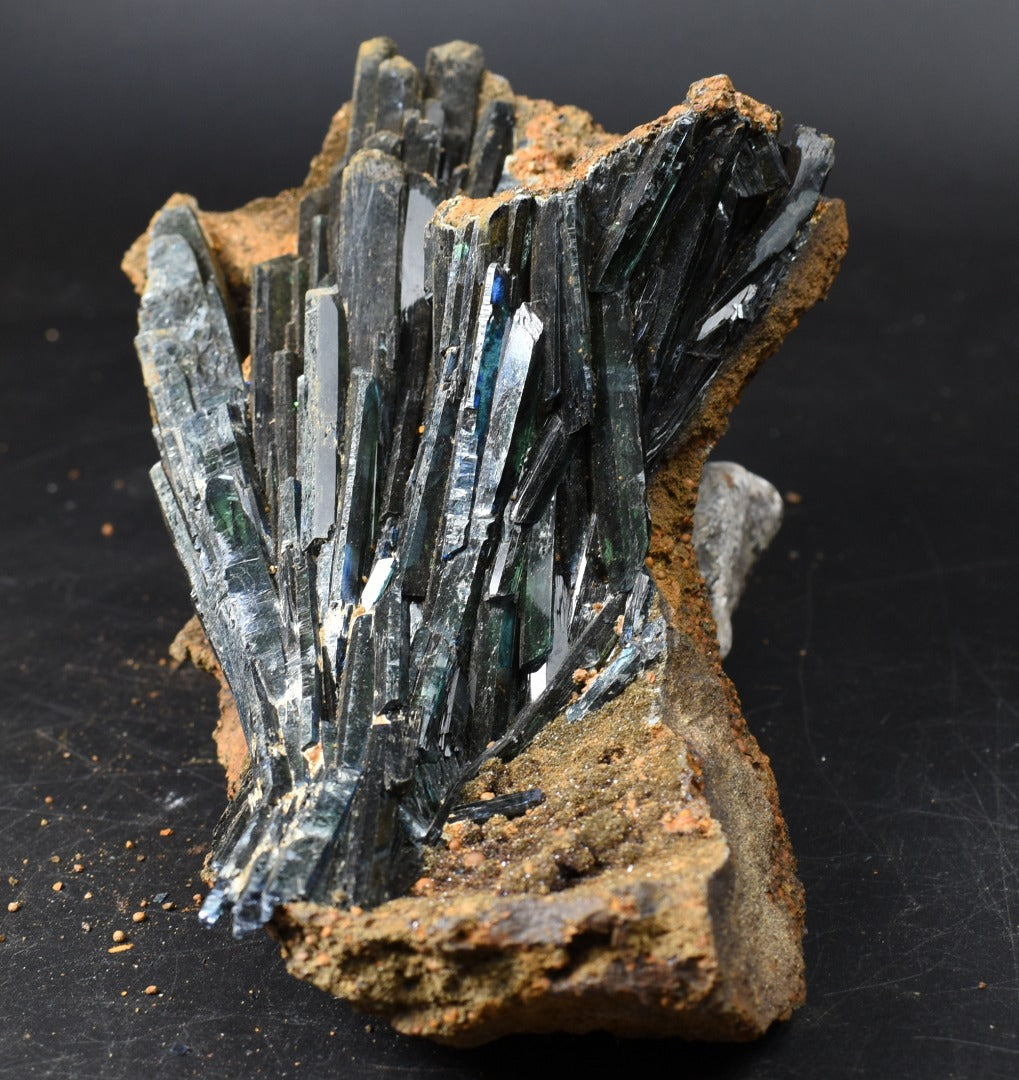 Large Rare Vivianite Crystal from Brazil - Deep Blue-Green Prismatic Blades, Brazilian Vivianite Specimen, Collector Mineral - 854g - #04