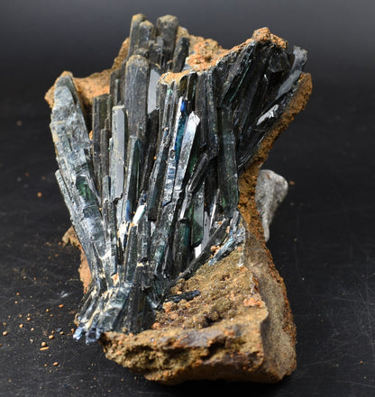 Large Rare Vivianite Crystal from Brazil - Deep Blue-Green Prismatic Blades, Brazilian Vivianite Specimen, Collector Mineral - 854g - #04