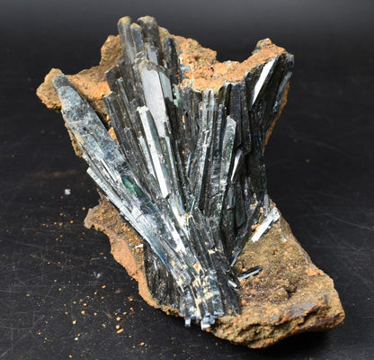 Large Rare Vivianite Crystal from Brazil - Deep Blue-Green Prismatic Blades, Brazilian Vivianite Specimen, Collector Mineral - 854g - #04