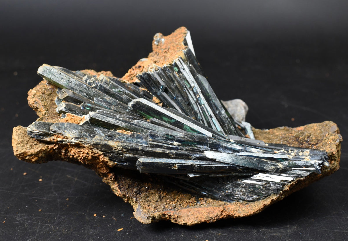 Large Rare Vivianite Crystal from Brazil - Deep Blue-Green Prismatic Blades, Brazilian Vivianite Specimen, Collector Mineral - 854g - #04