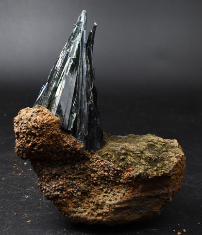 Large Rare Vivianite Crystal from Brazil - Deep Blue-Green Prismatic Blades, Brazilian Vivianite Specimen, Collector Mineral - 695g - #06