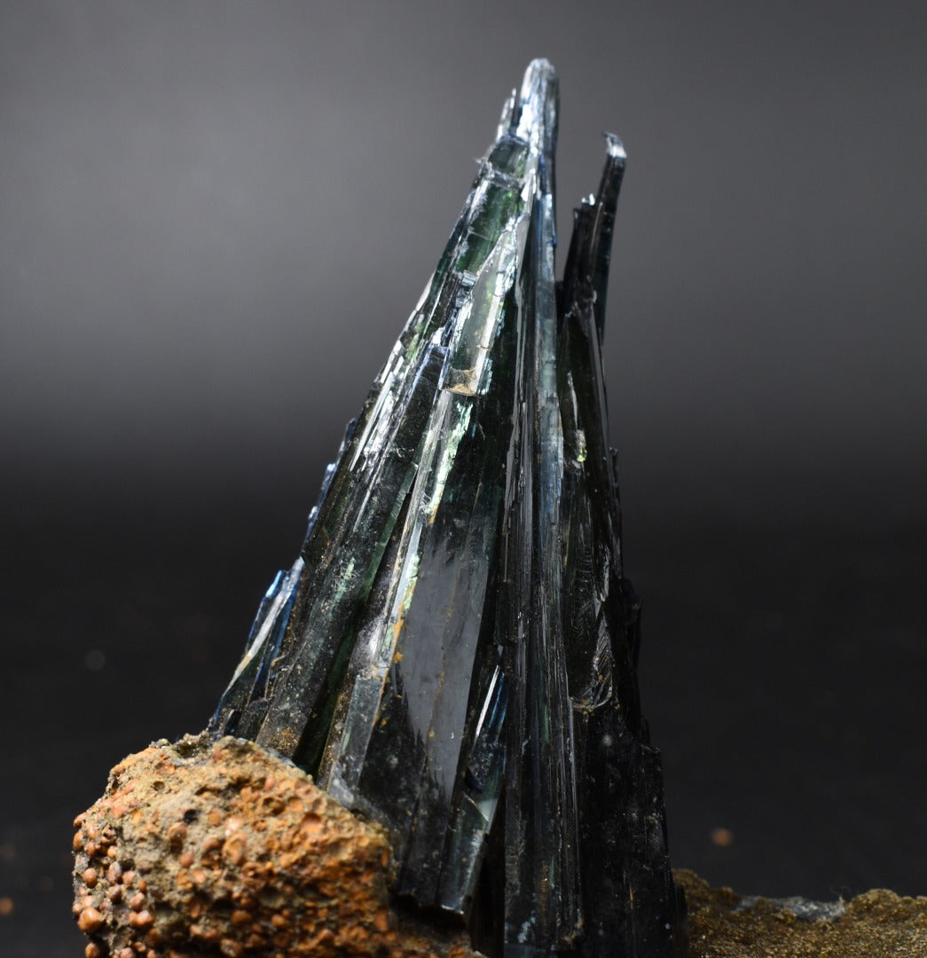 Large Rare Vivianite Crystal from Brazil - Deep Blue-Green Prismatic Blades, Brazilian Vivianite Specimen, Collector Mineral - 695g - #06