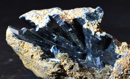 Large Rare Vivianite Crystal from Brazil - Deep Blue-Green Prismatic Blades, Brazilian Vivianite Specimen, Collector Mineral - 359g - #07