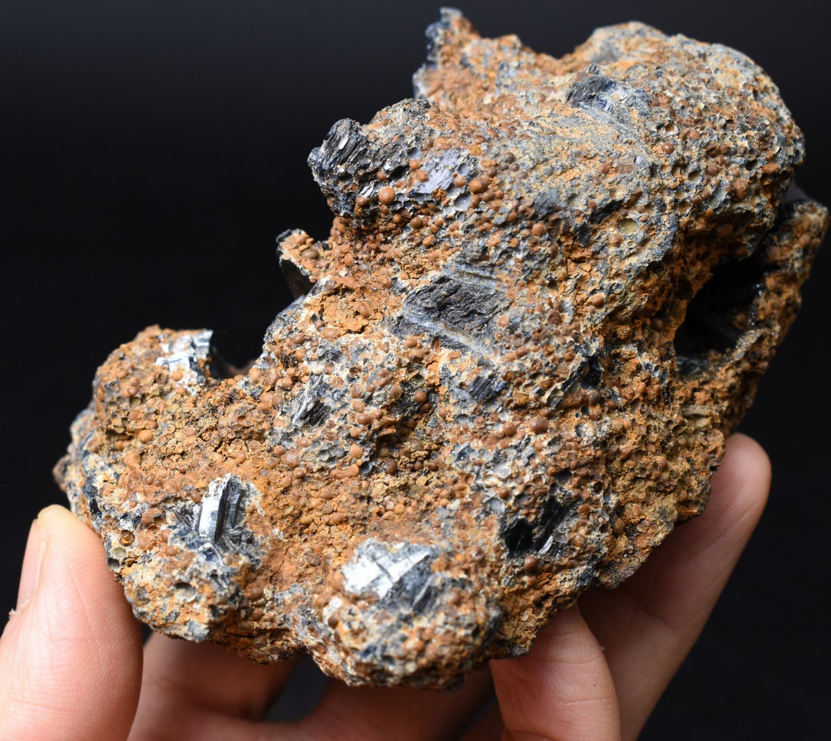 Large Rare Vivianite Crystal from Brazil - Deep Blue-Green Prismatic Blades, Brazilian Vivianite Specimen, Collector Mineral - 359g - #07