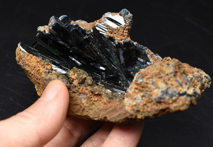 Large Rare Vivianite Crystal from Brazil - Deep Blue-Green Prismatic Blades, Brazilian Vivianite Specimen, Collector Mineral - 359g - #07