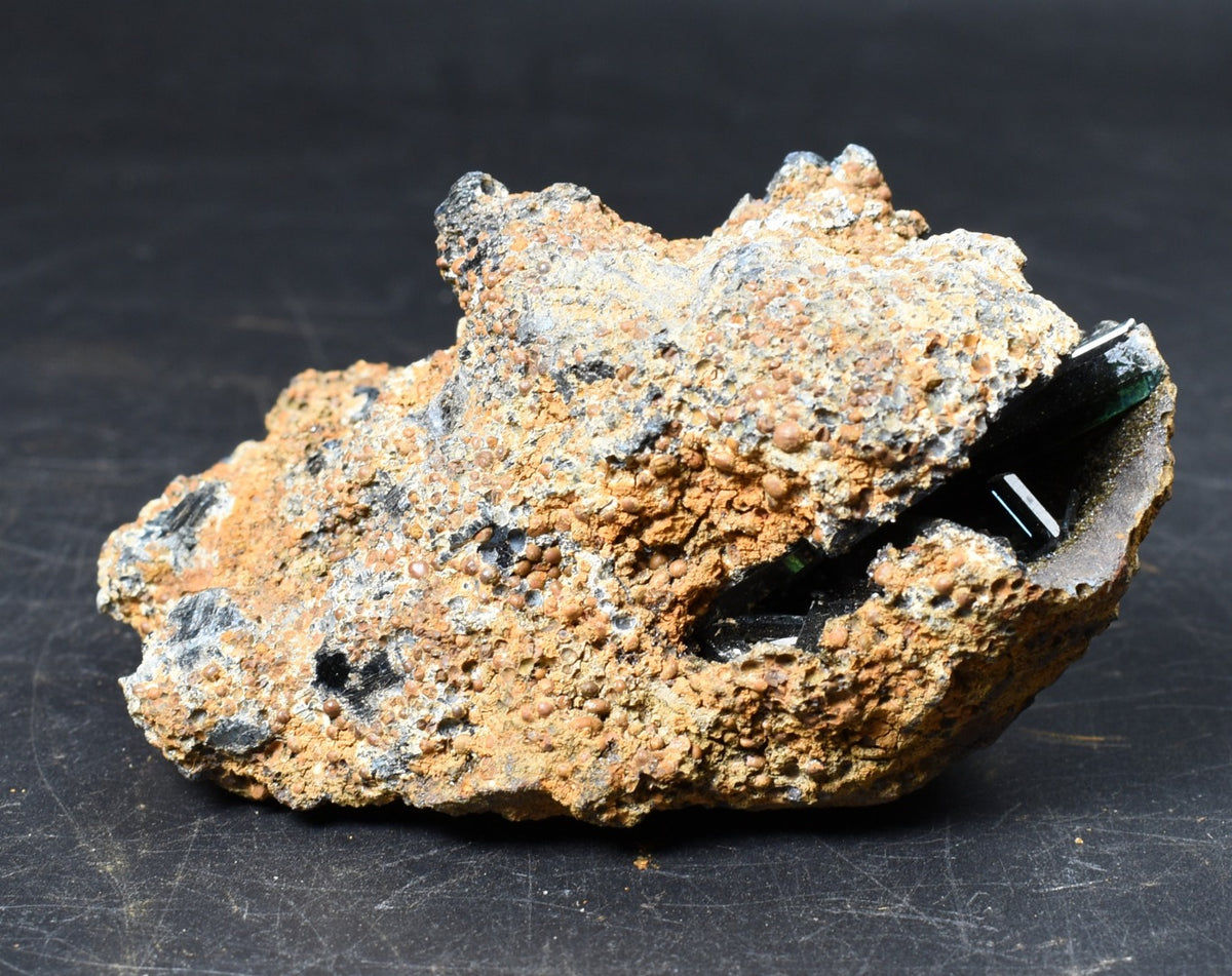 Large Rare Vivianite Crystal from Brazil - Deep Blue-Green Prismatic Blades, Brazilian Vivianite Specimen, Collector Mineral - 359g - #07