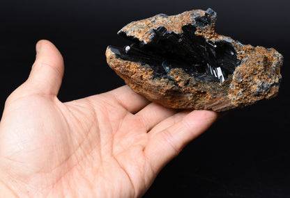 Large Rare Vivianite Crystal from Brazil - Deep Blue-Green Prismatic Blades, Brazilian Vivianite Specimen, Collector Mineral - 359g - #07