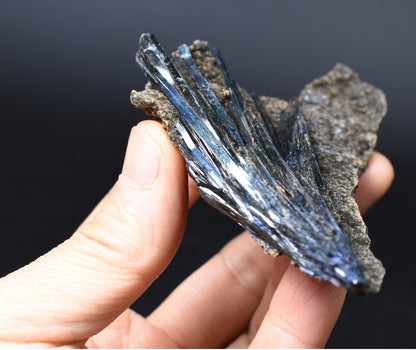 Rare Vivianite Crystal from Brazil - Deep Blue-Green Prismatic Blades, Brazilian Vivianite Specimen, Collector Mineral - 60g - #08