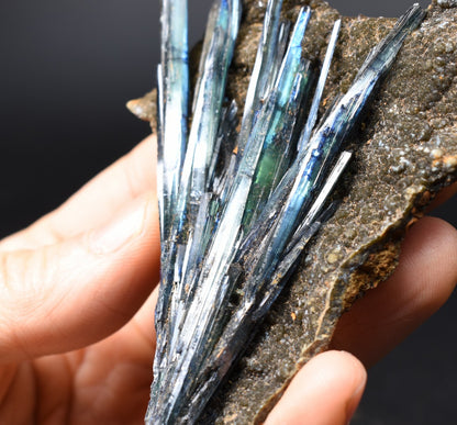 Rare Vivianite Crystal from Brazil - Deep Blue-Green Prismatic Blades, Brazilian Vivianite Specimen, Collector Mineral - 60g - #08