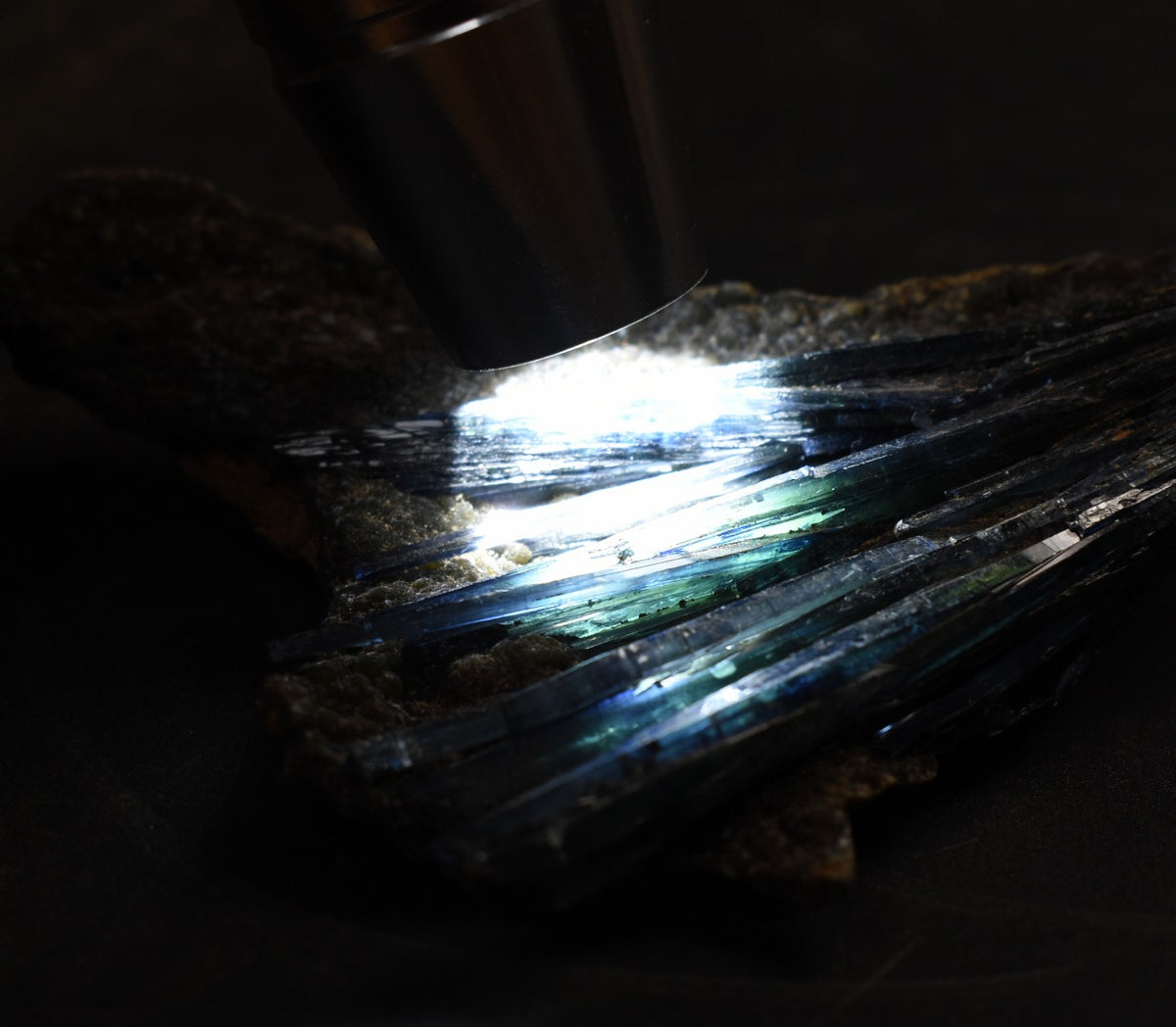 Rare Vivianite Crystal from Brazil - Deep Blue-Green Prismatic Blades, Brazilian Vivianite Specimen, Collector Mineral - 60g - #08