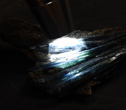 Rare Vivianite Crystal from Brazil - Deep Blue-Green Prismatic Blades, Brazilian Vivianite Specimen, Collector Mineral - 60g - #08