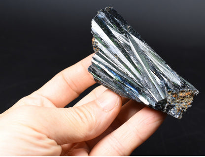 Rare Vivianite Crystal from Brazil - Deep Blue-Green Prismatic Blades, Brazilian Vivianite Specimen, Collector Mineral - 90g - #09