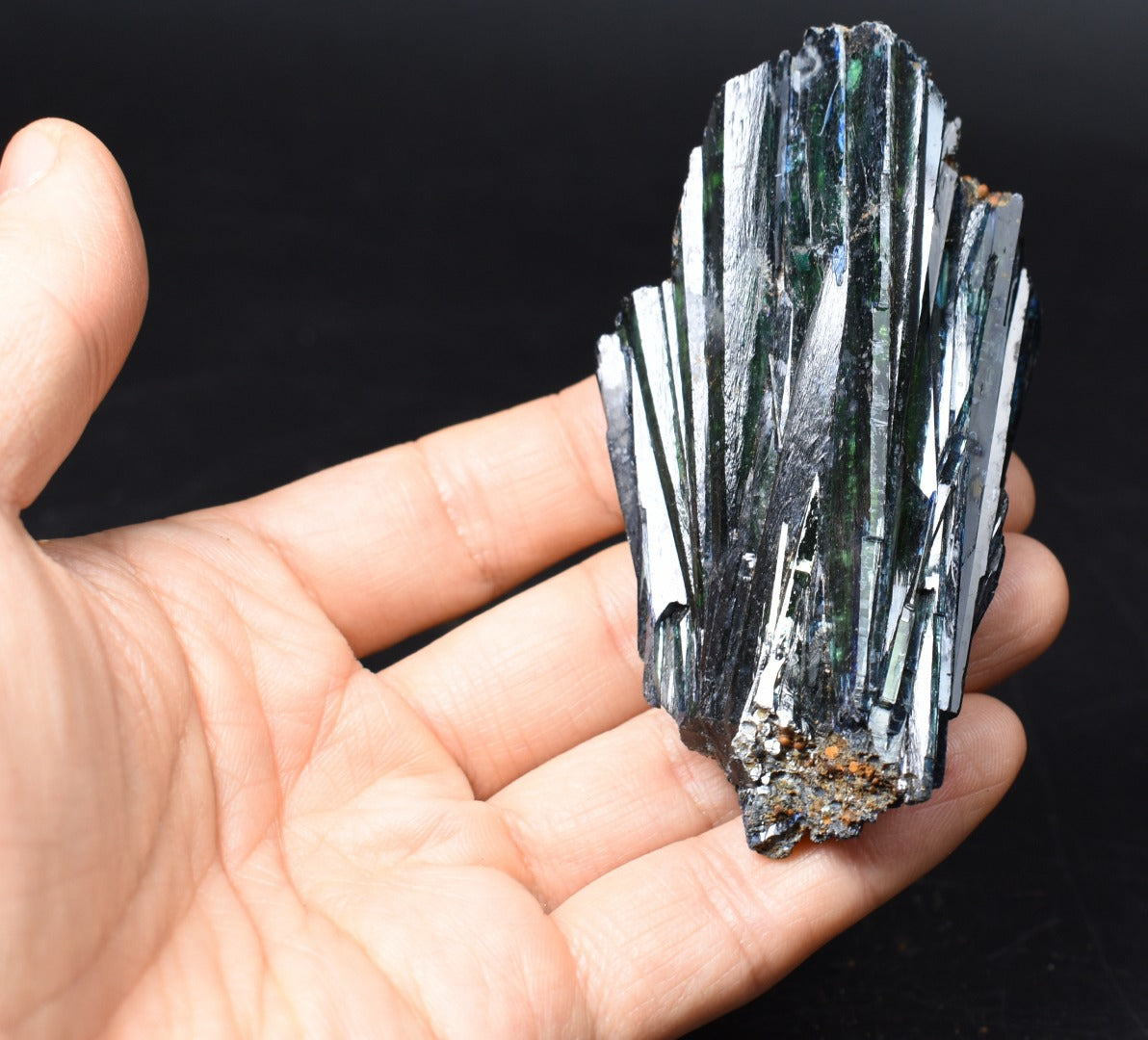 Rare Vivianite Crystal from Brazil - Deep Blue-Green Prismatic Blades, Brazilian Vivianite Specimen, Collector Mineral - 90g - #09