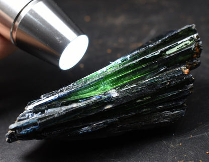 Rare Vivianite Crystal from Brazil - Deep Blue-Green Prismatic Blades, Brazilian Vivianite Specimen, Collector Mineral - 90g - #09