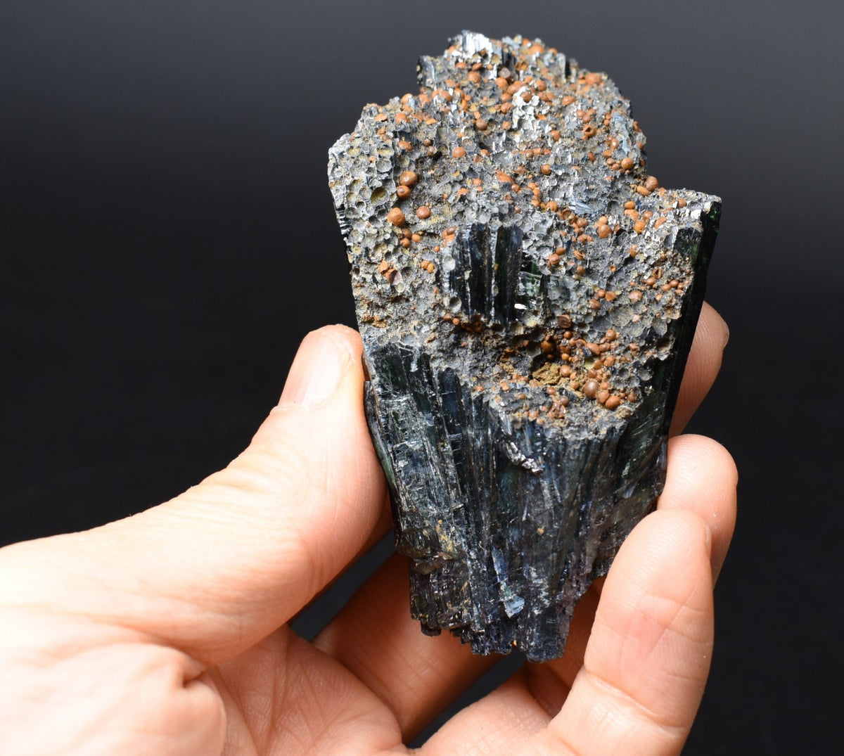 Rare Vivianite Crystal from Brazil - Deep Blue-Green Prismatic Blades, Brazilian Vivianite Specimen, Collector Mineral - 90g - #09