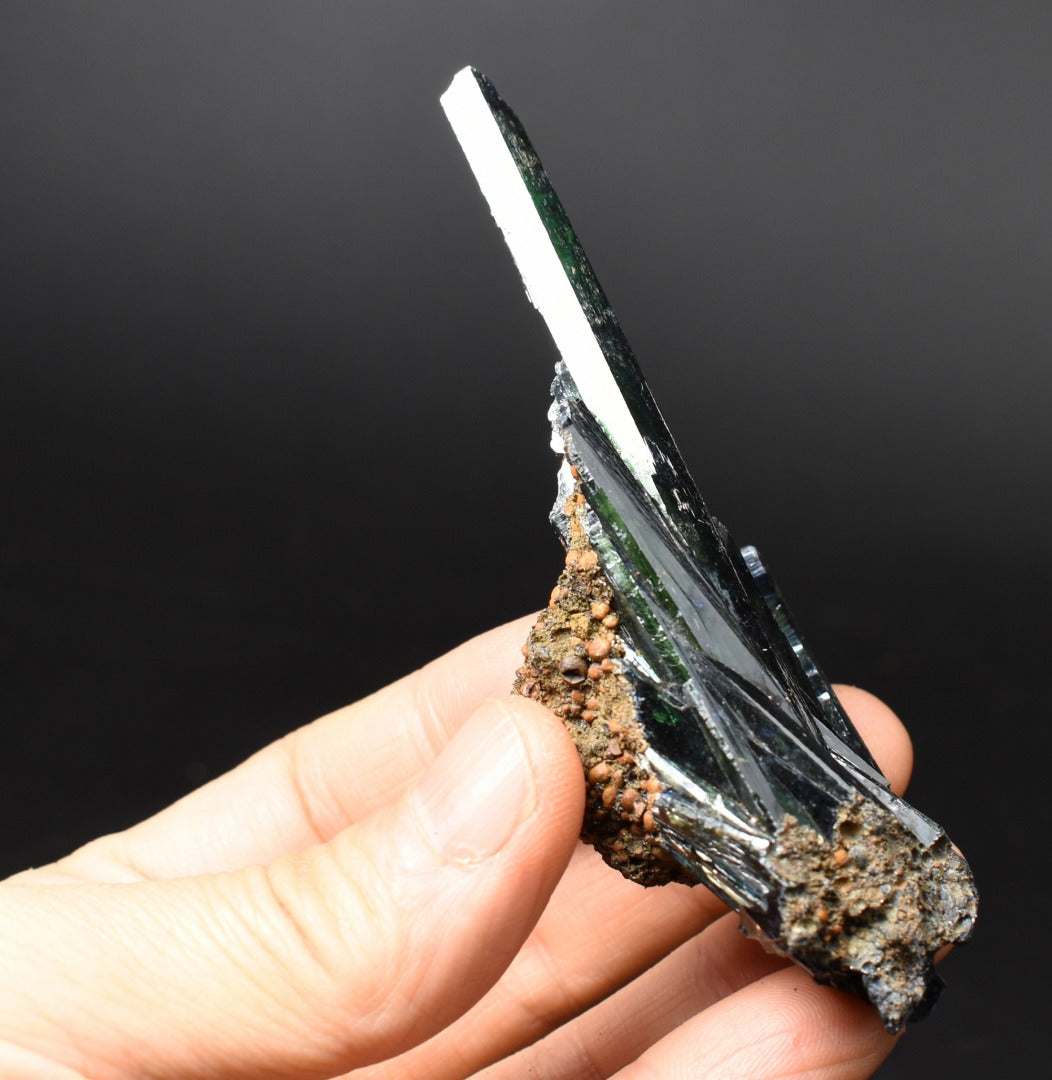 Rare Vivianite Crystal from Brazil - Deep Blue-Green Prismatic Blades, Brazilian Vivianite Specimen, Collector Mineral - 57g - #10
