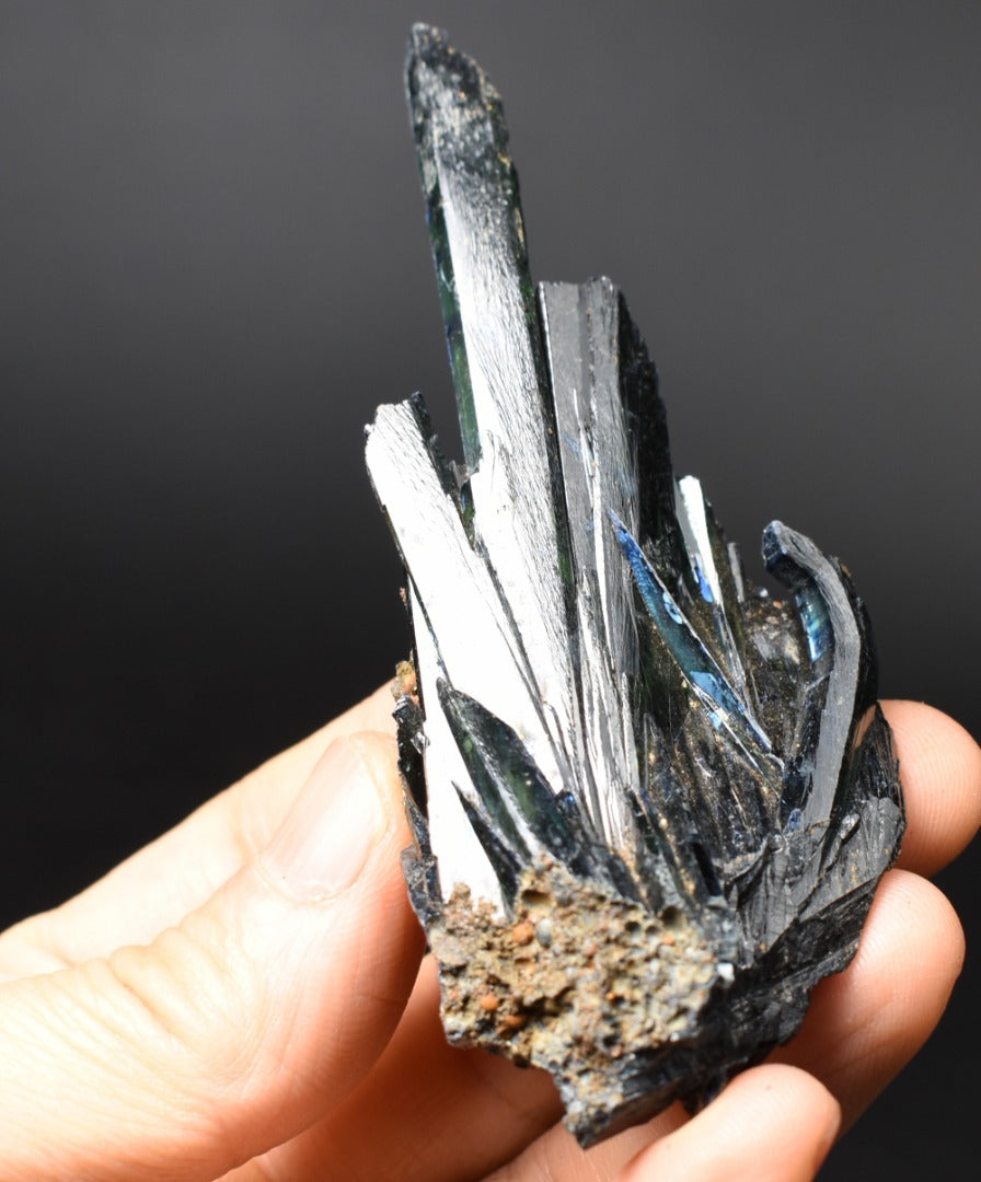 Rare Vivianite Crystal from Brazil - Deep Blue-Green Prismatic Blades, Brazilian Vivianite Specimen, Collector Mineral - 57g - #10