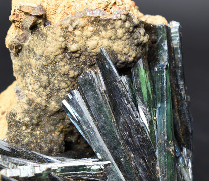 Large Rare Vivianite Crystal from Brazil - Deep Blue-Green Prismatic Blades, Brazilian Vivianite Specimen, Collector Mineral - 436g - #11