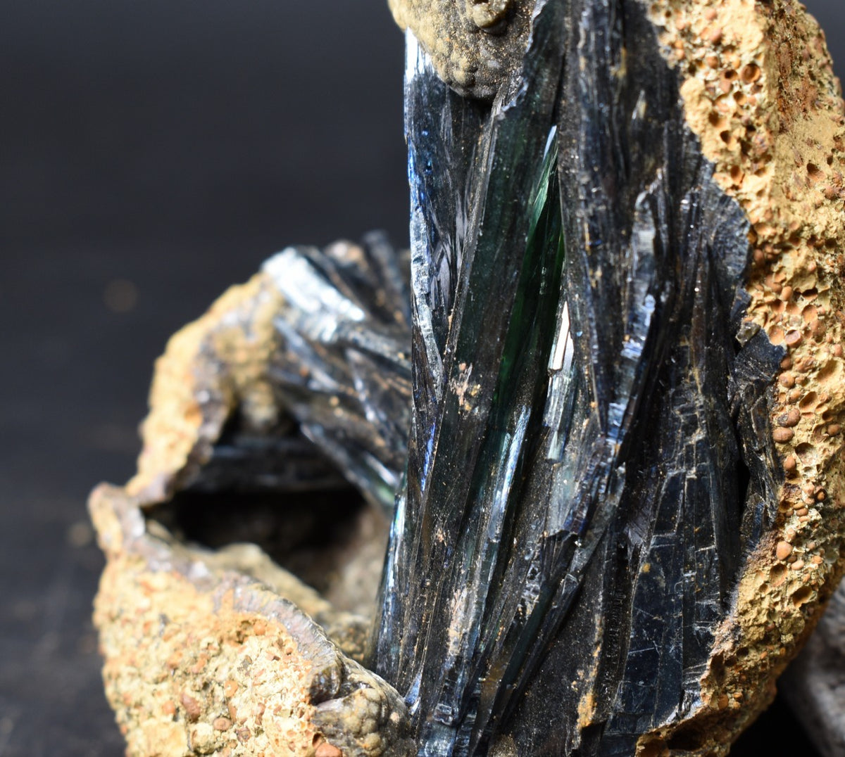Large Rare Vivianite Crystal from Brazil - Deep Blue-Green Prismatic Blades, Brazilian Vivianite Specimen, Collector Mineral - 436g - #11