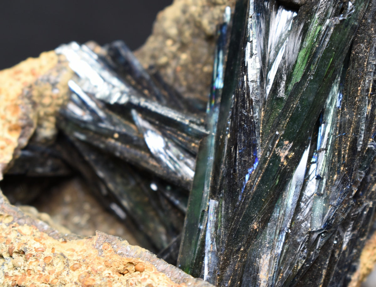 Large Rare Vivianite Crystal from Brazil - Deep Blue-Green Prismatic Blades, Brazilian Vivianite Specimen, Collector Mineral - 436g - #11