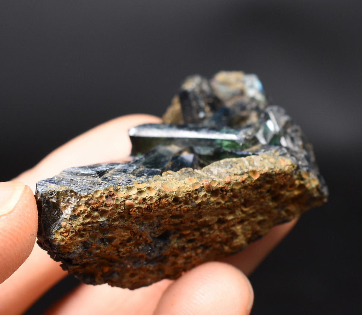 Rare Vivianite Crystal from Brazil - Deep Blue-Green Prismatic Blades, Brazilian Vivianite Specimen, Collector Mineral - 25g - #13