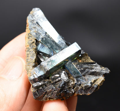 Rare Vivianite Crystal from Brazil - Deep Blue-Green Prismatic Blades, Brazilian Vivianite Specimen, Collector Mineral - 25g - #13