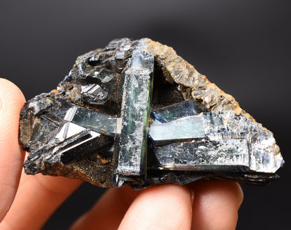 Rare Vivianite Crystal from Brazil - Deep Blue-Green Prismatic Blades, Brazilian Vivianite Specimen, Collector Mineral - 25g - #13