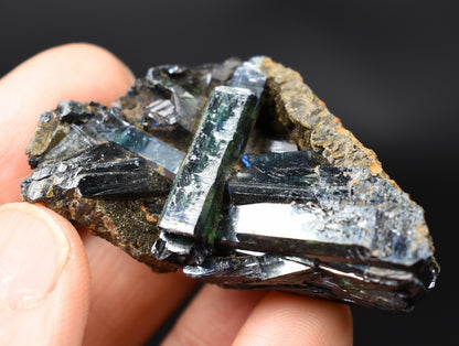 Rare Vivianite Crystal from Brazil - Deep Blue-Green Prismatic Blades, Brazilian Vivianite Specimen, Collector Mineral - 25g - #13