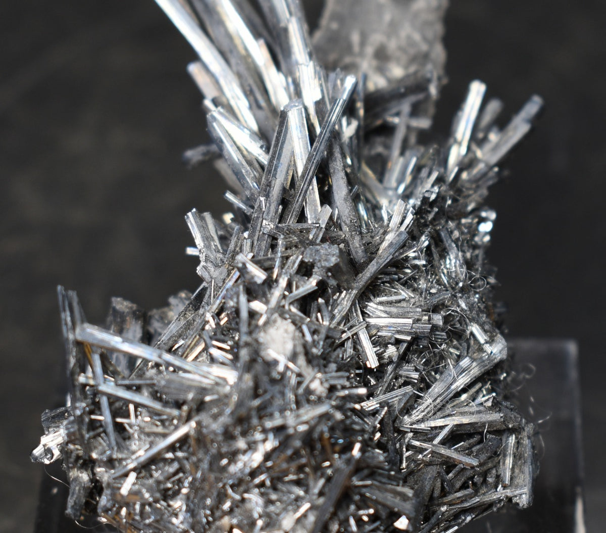 High-Grade Stibnite Crystal Cluster with Calcite, Xikuangshan Mine, China | Metallic Acicular Stibnite Specimen, ST6, 52 grams