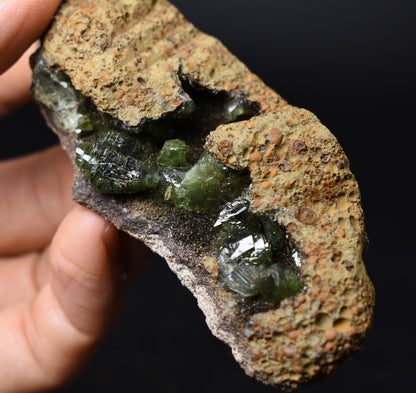Rare Lustrous Green Ludlamite in Vug ? Cabe�a do Cachorro, Brazil - 92 grams