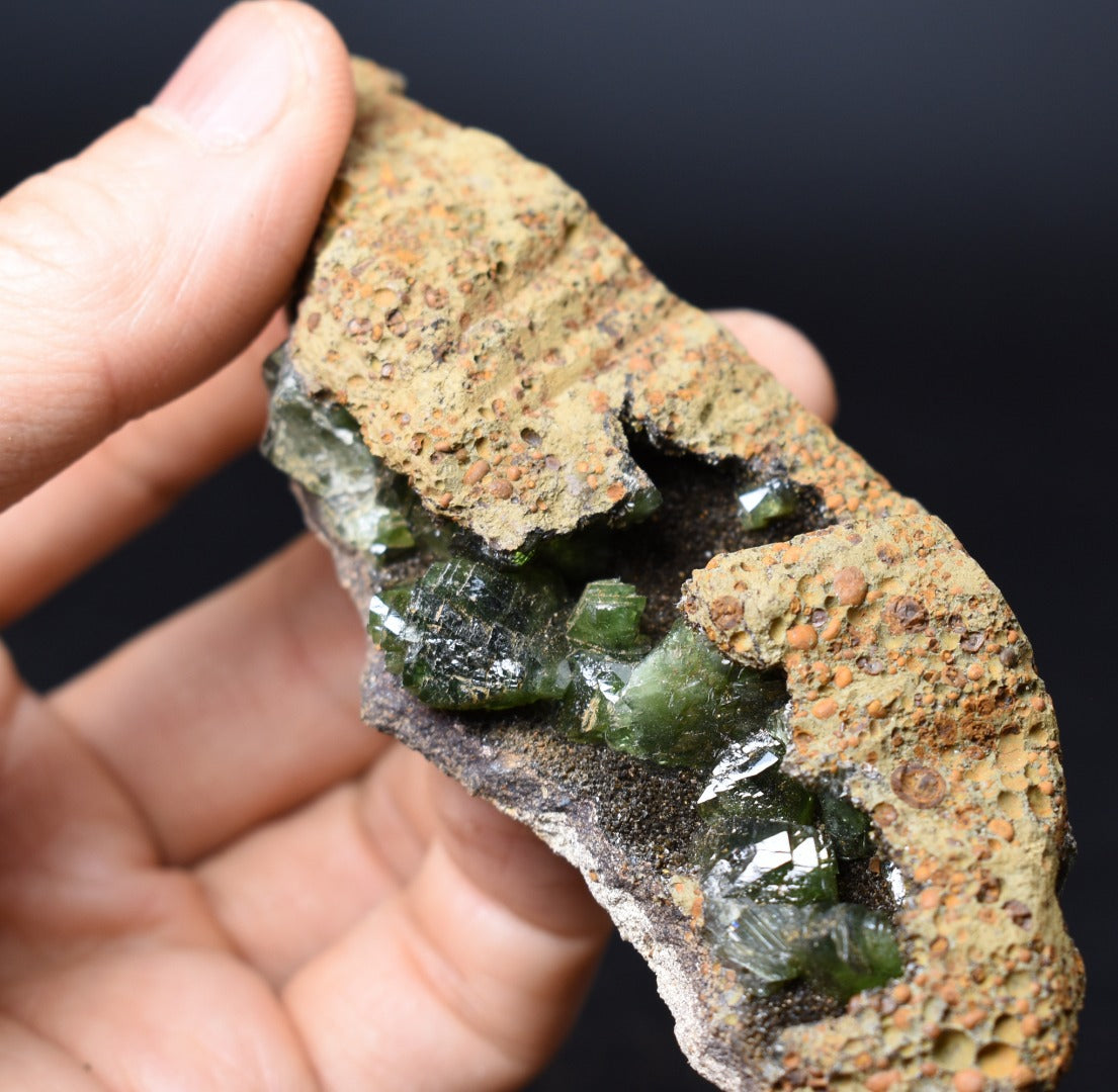 Rare Lustrous Green Ludlamite in Vug ? Cabe�a do Cachorro, Brazil - 92 grams