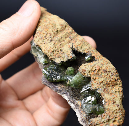 Rare Lustrous Green Ludlamite in Vug ? Cabe�a do Cachorro, Brazil - 92 grams