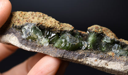 Rare Lustrous Green Ludlamite in Vug ? Cabe�a do Cachorro, Brazil - 92 grams